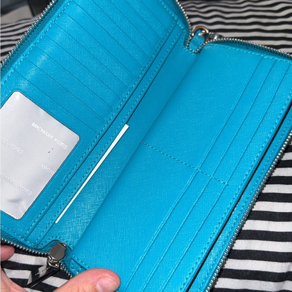 Michael kors teal wallet